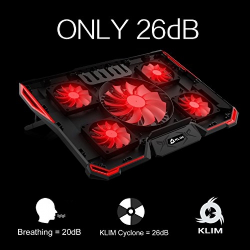 Klim Cyclone 5 Gaming Laptop Kühler & Ständer für PC Mac PS4 Xbox schwarz rot