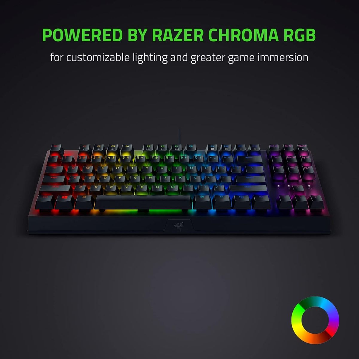 Razer BlackWidow V3 TKL Gaming Keyboard Green Switches Chroma RGB USA Layout QWERTY ANSI