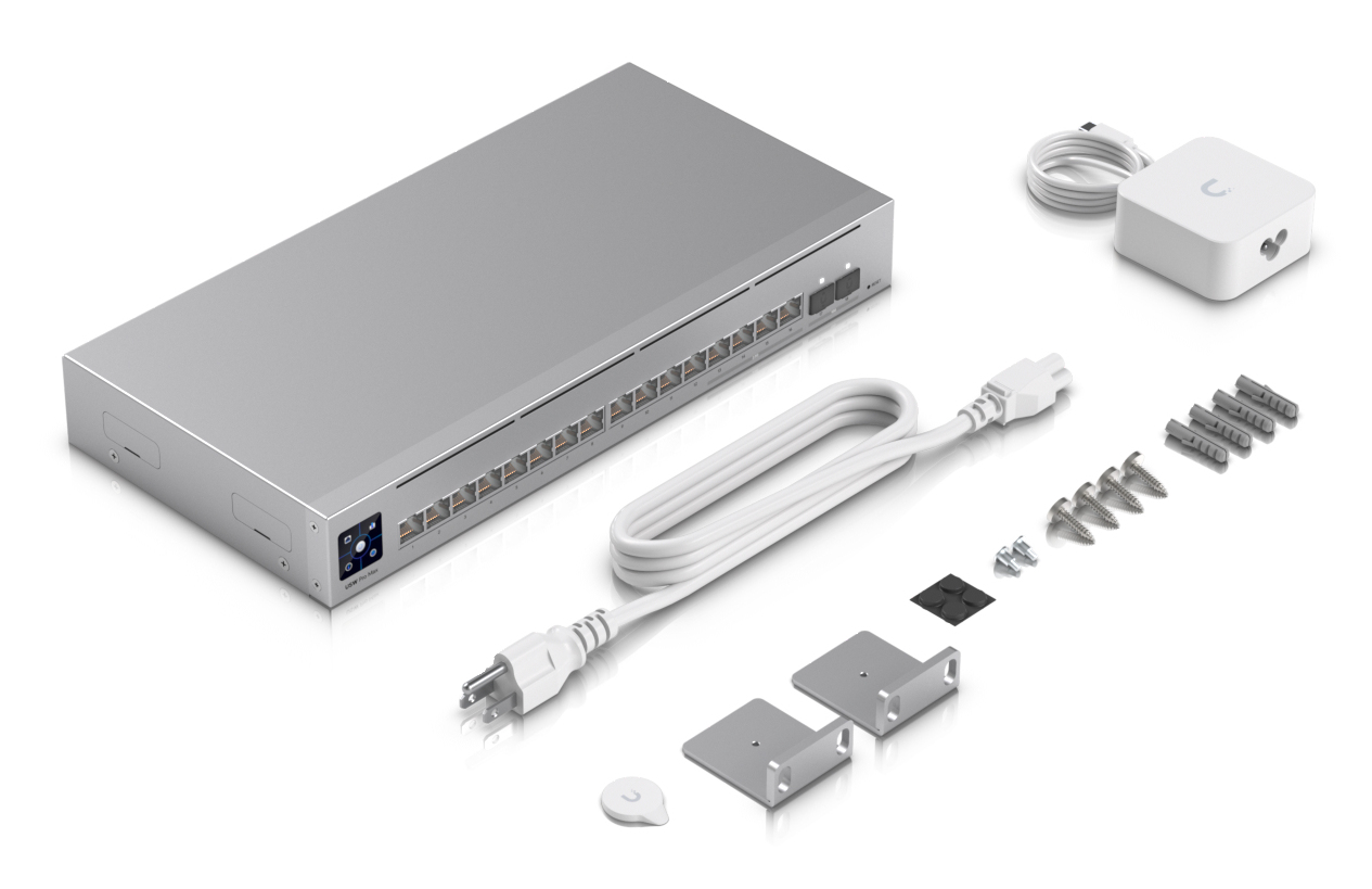 Ubiquiti USW-PRO-MAX-16 L3 Switch, 16x 2.5G (100/1000/2500) Kupfer, 2x SFP+ 10G, 1U Rack, Grau, Netzteil enthalten