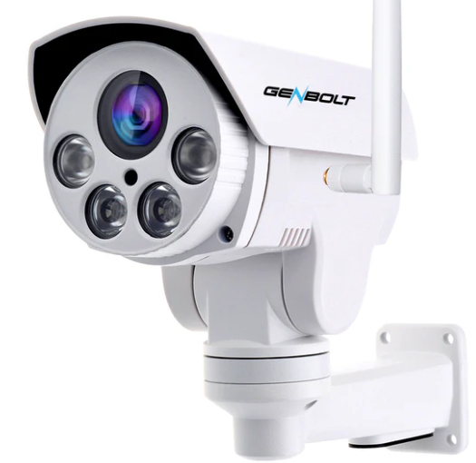 GENBOLT GB-202H Outdoor PTZ IP-Kamera, 5x optischer Zoom, 1080p Full HD, Autofokus, Nachtsicht 50 m, IP66, PoE & DC, 2-Wege-Audio, 32 GB TF-Karte integriert