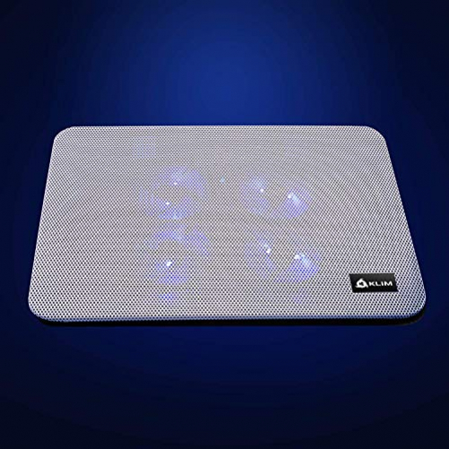 KLIM Serenity + Laptop-Kühler + 11 bis 15,6 Zoll + Perfekt für kleine und mittlere Laptops + Stabiles und Robustes Metallgitter + Geräuschloses Laptop-Kühlpad + NEU 2020 (Weiß)
