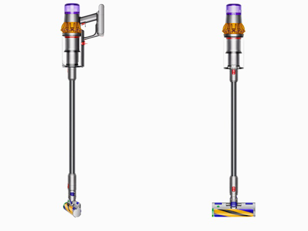 Dyson V15 Detect Absolute Extra 2-in-1 Stabstaubsauger, Akku, Beutellos, Hygienefilter, Edelstahl/Gelb, 120 min Laufzeit, LCD