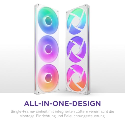 NZXT RF-U42HF-W1 F420 RGB Core Gehäuselüfter 140 mm Weiß, RGB, PWM, FDB, 98,6 CFM