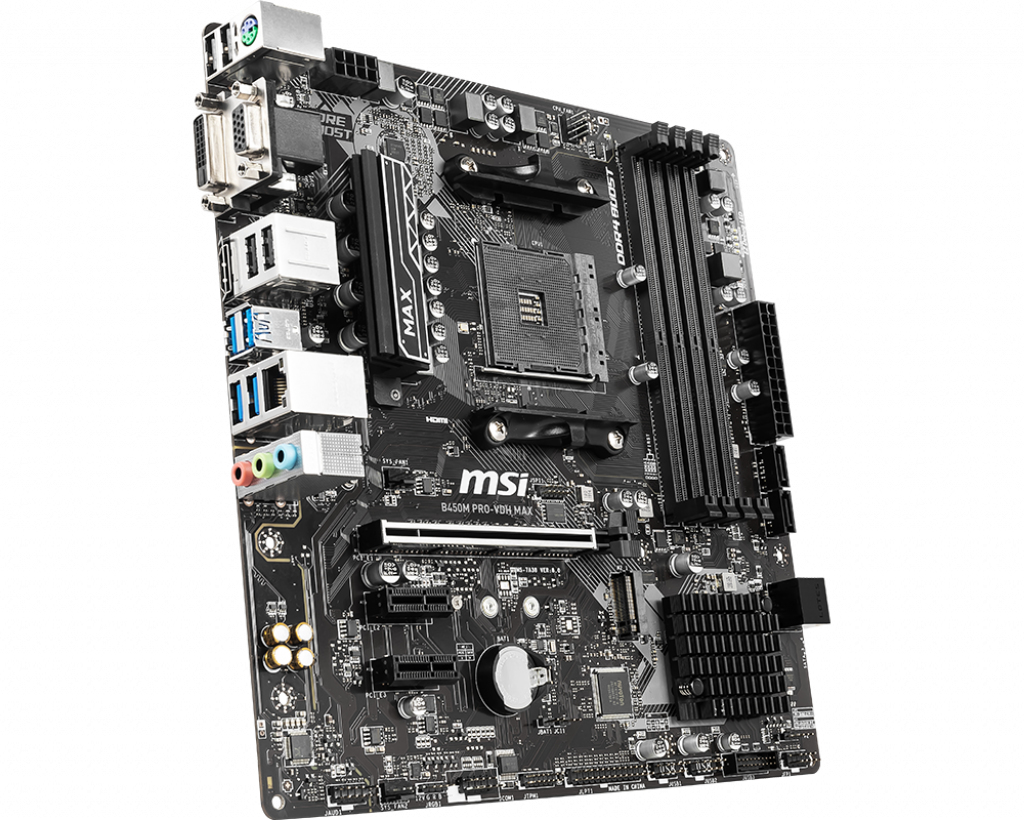 MSI B450M PRO-VDH MAX AMD AM4 DDR4 m.2 USB 3.2 Gen 2 HDMI Micro-ATX Motherboard Mainboard M-ATX B450M PRO-VDH MAX