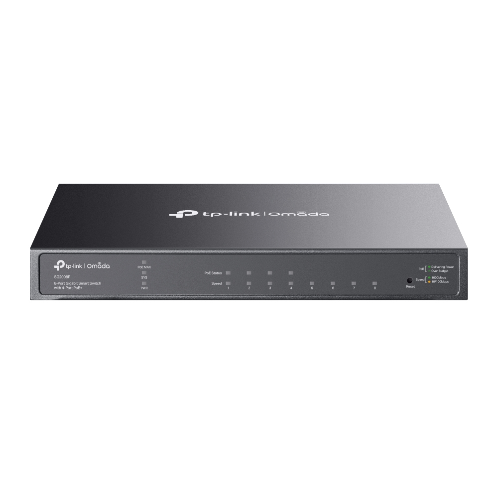 TP-Link Omada TL-SG2008P Managed L2/L2+ Gigabit Ethernet (10/100/1000) Power over Ethernet (PoE) Schwarz