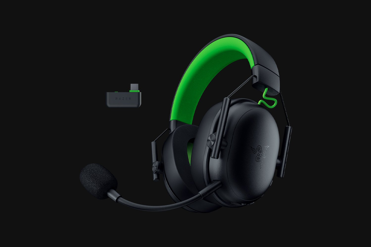 Razer BlackShark V3 X HyperSpeed Gaming Headset Kabellos & Verkabelt, 2,4 GHz Wireless Bluetooth USB-A Empfänger 3,5 mm THX Spatial Audio 70 h Schwarz/Grün