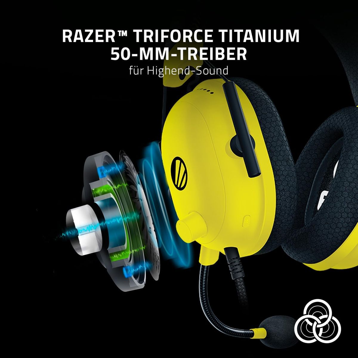Razer Blackshark V2 - Premium E-Sport-Headset mit USB-Soundkarte (TriForce 50-mm-Treiber, HyperClear Cardiod-Mikrofon, erweiterte passive Geräuschunterdrückung, THX Spatial Audio)