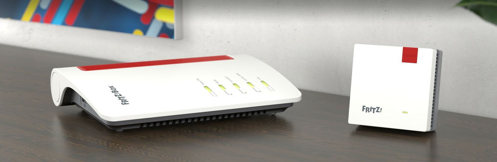 AVM FRITZ! Mesh Set 7530 AX + 1200 AX Mesh-System, Dual-Band (2,4/5 GHz), Wi-Fi 6 (802.11ax), 2400 Mbit/s, Rot/Weiß, EU Stecker