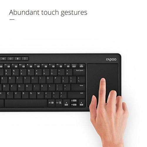 Rapoo K2600 kabellose Multimedia Tastatur mit Touchpad DE-Layout