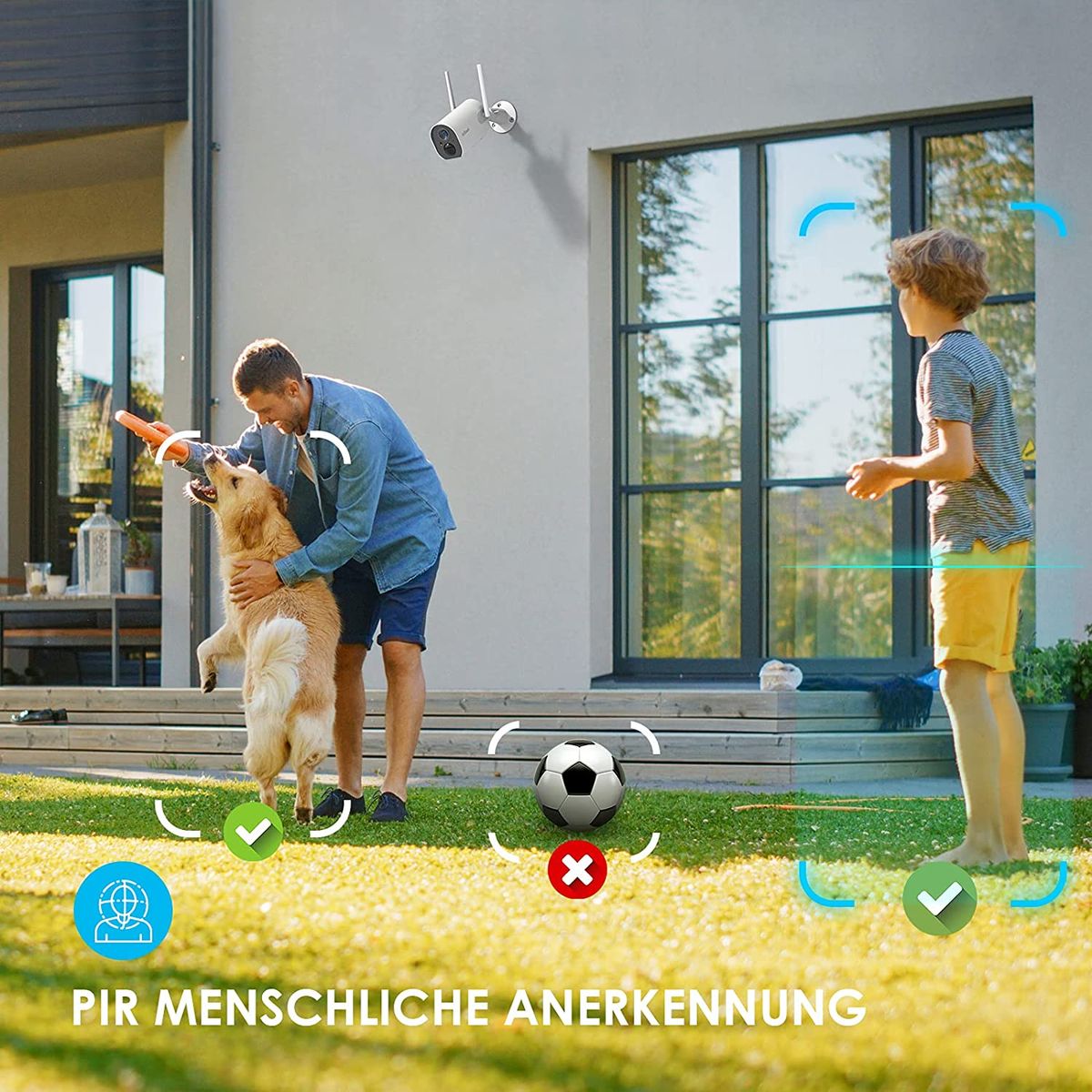 ieGeek Surveillance Camera Outdoor Battery 10400mAh, 1080P Wireless Outdoor WLAN IP Camera with PIR Motion Detector, IR Night Vision, IP65 Waterproof, 2-Way Audio, Cloud/SD Storage