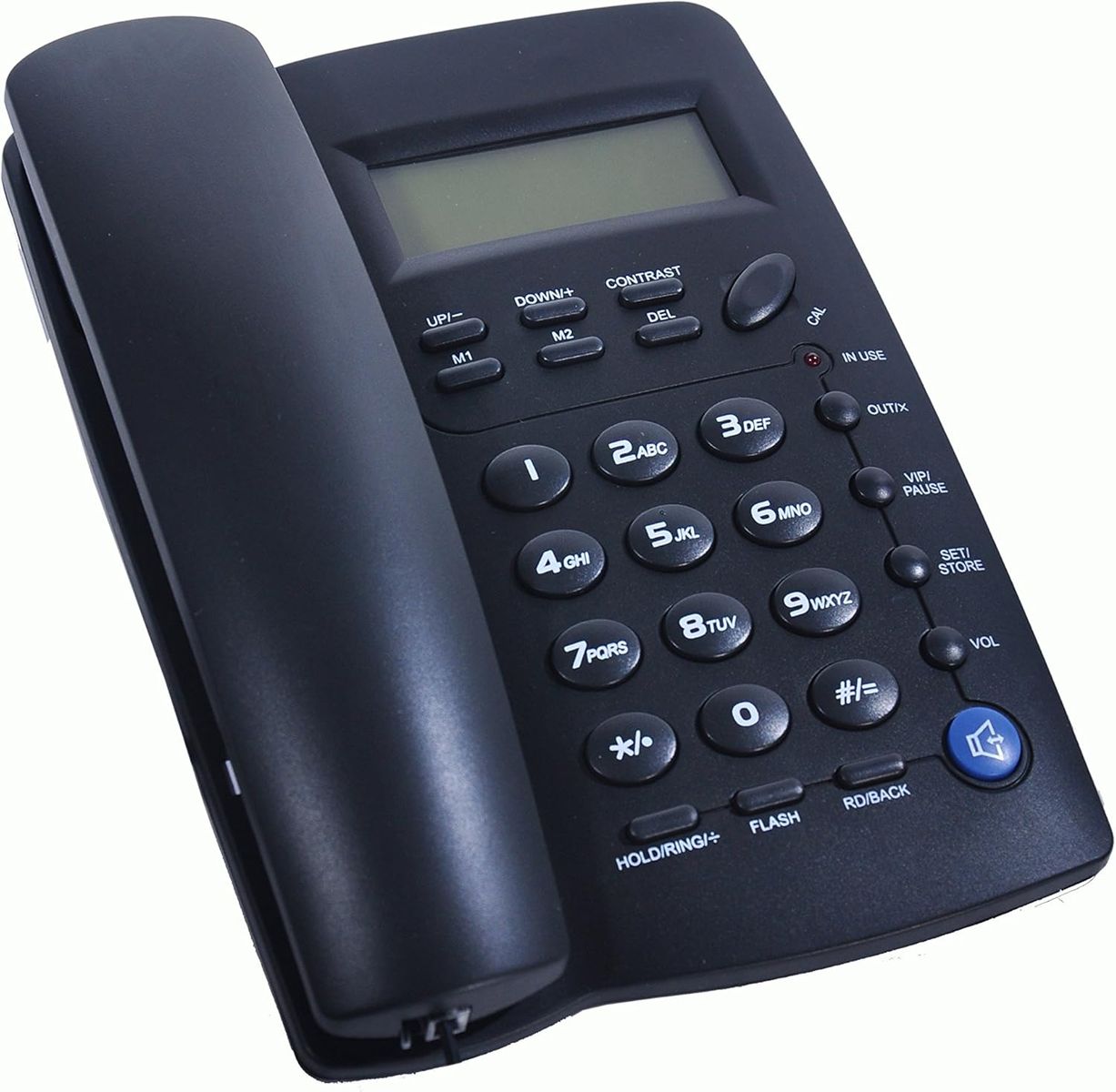 Ornin Y043 Corded Landline Telephone for Home, Caller ID/Call Waiting, Easy-to-Use, Speaker, Display, Desk Phone Only (Black)