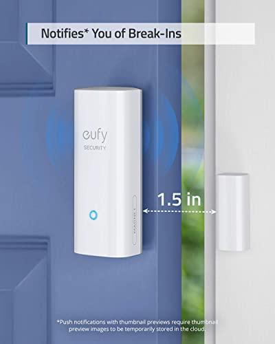 eufy Security AK-T89003D3 Haustür Sensor Tür-/Fensterkontakt, Öffnungs- & Schließerkennung, 100 dB Alarm, 2 Jahre Batterie, HomeBase erforderlich
