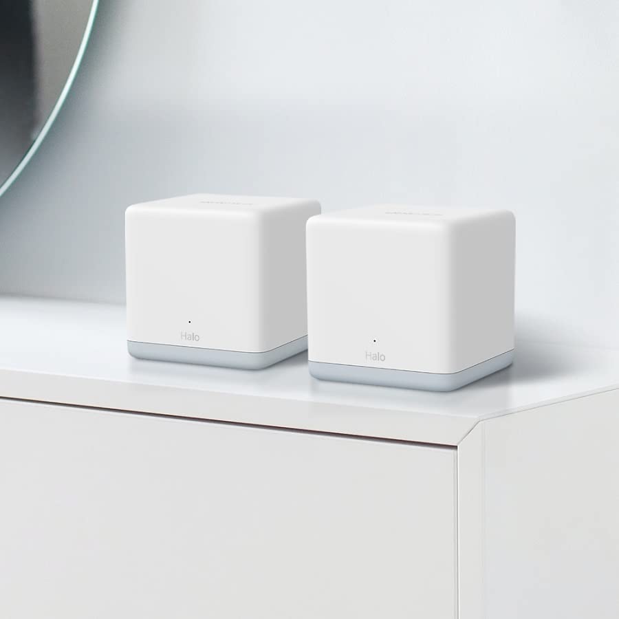 Mercusys Halo H30(3-Pack) - AC1200 Wi-Fi Mesh, 10/100 MB/s Ehernet-Anschluss, Dual-Band 2. 4 GHz/5 GHz, bis zu 320 m2, MU-MIMO, Kindersicherung, einfache Einrichtung App, Weiß Co