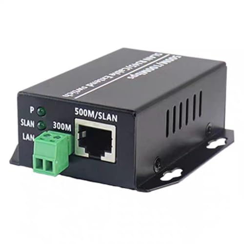 Qarmijaer 500763606 Ethernet Extender, Netzwerkverstärker RJ45 für Telefonie, bis 500 m über Cat5e/6, 1080P IP-Kameras, Plug-and-Play, Metallgehäuse
