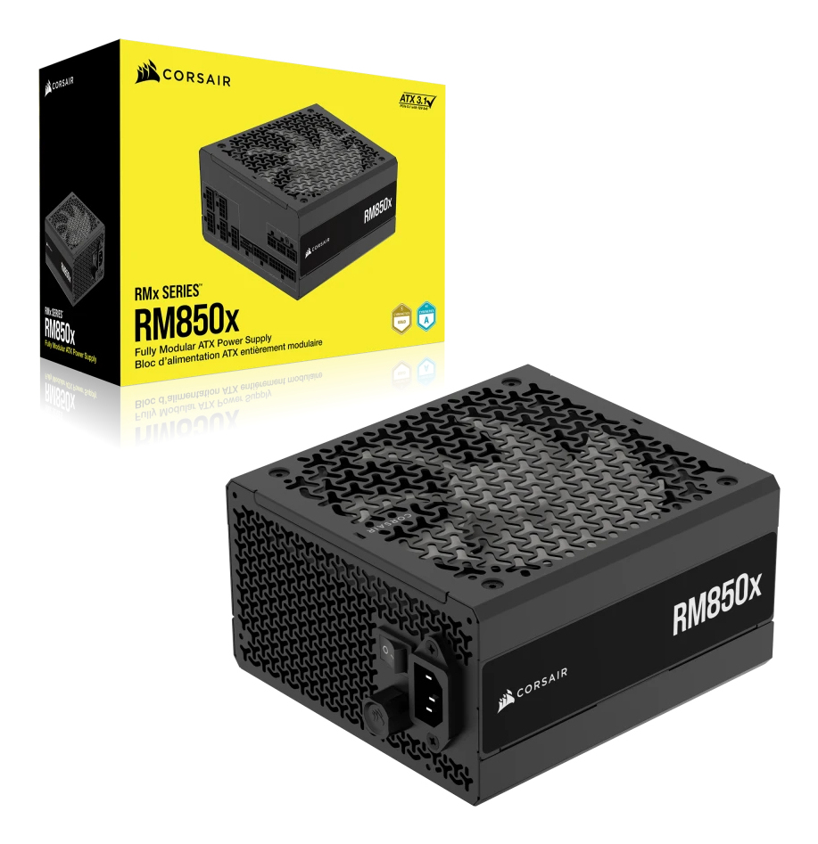 Corsair RMx Series RM850x Netzteil 850 W ATX, Voll modular, 24-pin, 80 PLUS Gold, 14 cm Lüfter, Schwarz, EU
