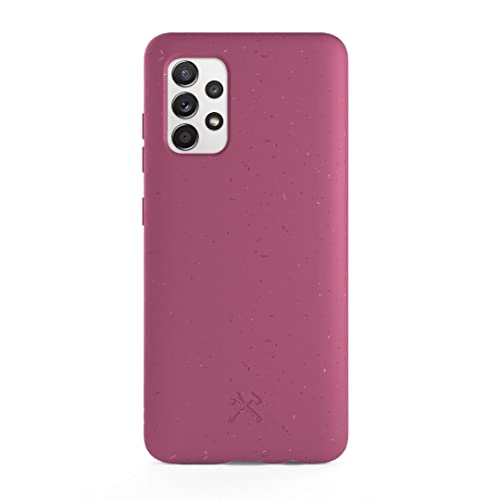 Woodcessories ECO585 Smartphone-Schutzhülle für Samsung Galaxy A52, Rot, Vegan, Biologisch abbaubar, Nachhaltig