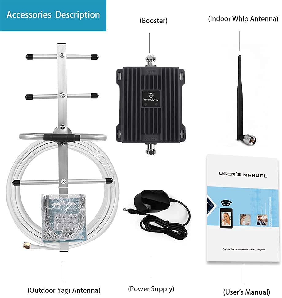 ANNTLENT cell phone signal booster 4G LTE cellular repeater 4G 800MHz band 20 GSM 900MHz band 8 signal booster internet booster for E-Plus O2 T-Mobile Vodafone suit for home/office use panel+yagi 800MHz