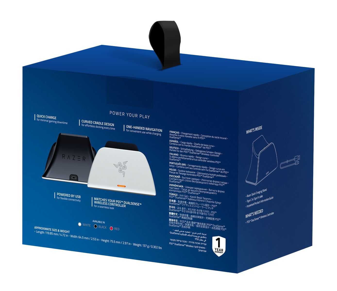 Razer Quick Charging Stand for PS5 Gaming Controller Schnellladestation White