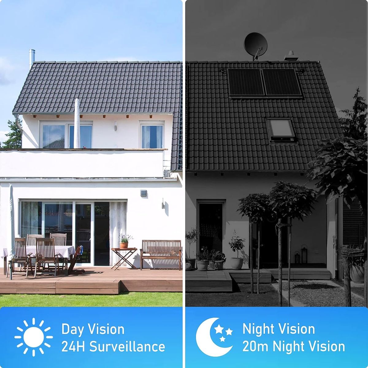 JideTech 5MP PoE Überwachungskamera Aussen - Kamera Outdoor, IP66 Wetterfest, 20m Nachtsicht, Zwei-Wege-Audio, Sicherheitskamera mit Bewegungserkennung, H.265 Video-Kompression, BC01-5MP