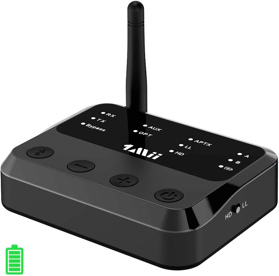 1mii Bluetooth Adapter PC TV Bluetooth Transmitter aptX HD & Geringer Latenz Großer Reichweite, Bluetooth Sender mit Bluetooth 5.0 Optischen Koaxialen RCA AUX 3,5mm PC USB Audioeingängen (matte black) (white)