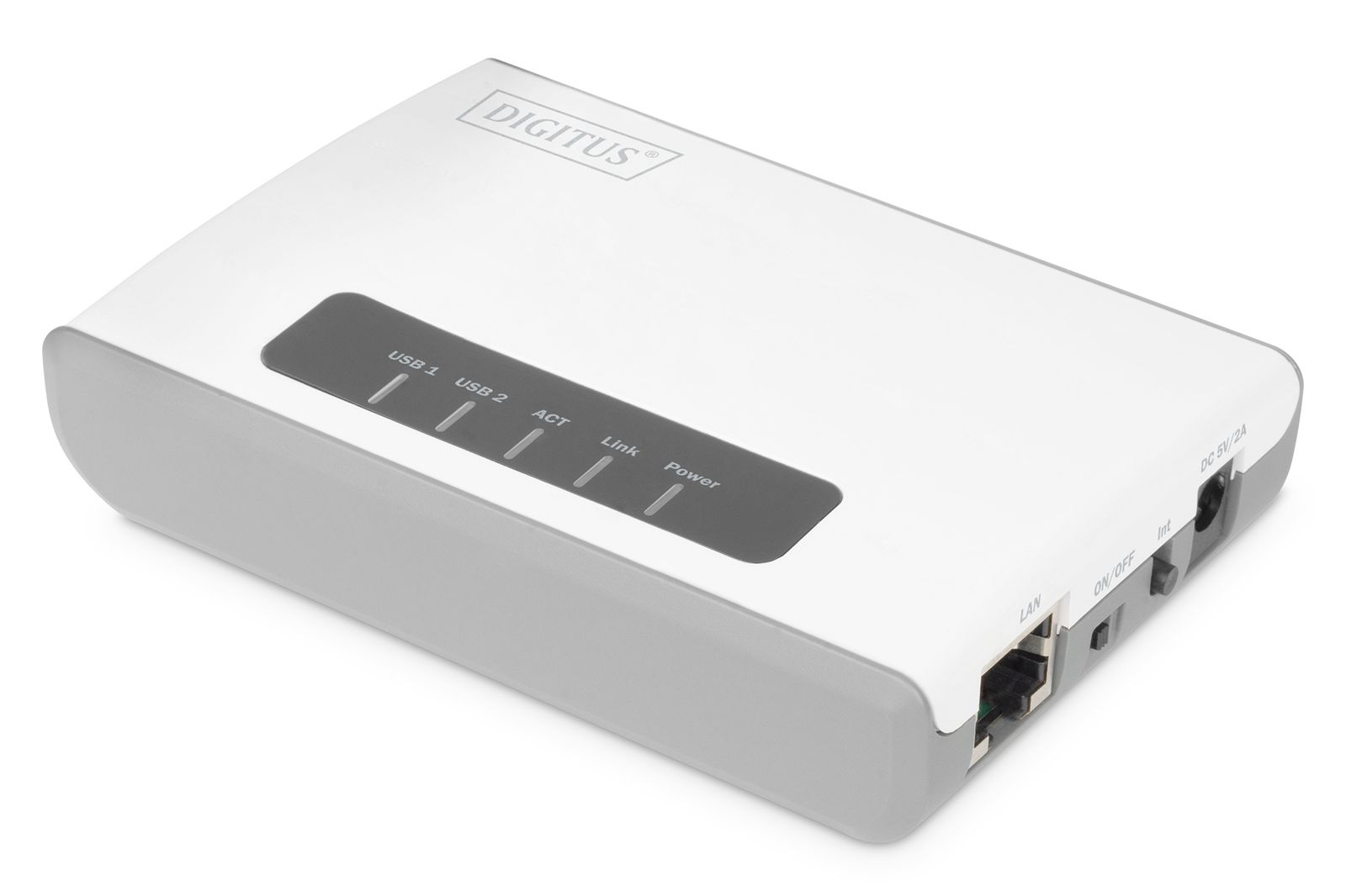 DIGITUS Wireless 300N Multifunction Network Server 2-Port, USB2.0, Network USB Hub, Print Server