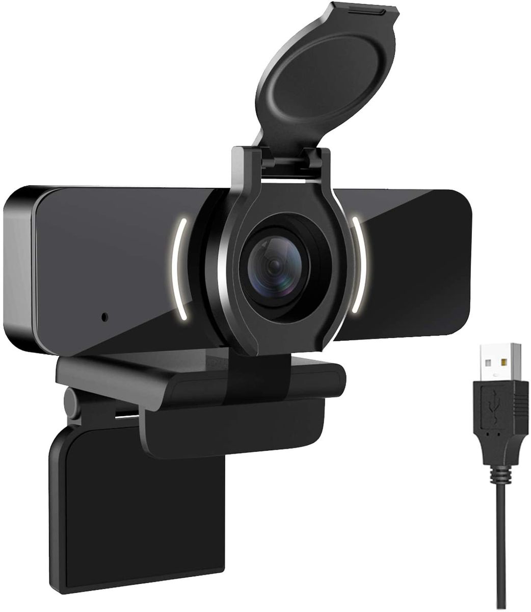 LarmTek 1080P Webcam with Microphone and Privacy Cover, Webcam USB Camera, Computer HD Streaming Webcam