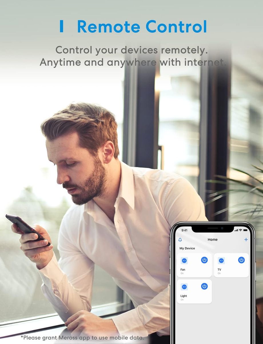 meross WLAN Steckdose, Smart Plug kompatibel mit Alexa, Apple HomeKit, Google Assistant und SmartThings, Timer und Fernbedienung (4)