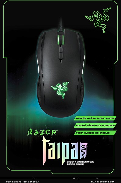 Razer Taipan 8.200 DPI Laser Wired 1.000Hz 9-Tasten Gaming Maus Beidhändig