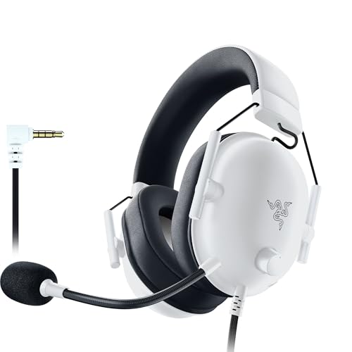 Razer BlackShark V2 X (PlayStation) - Kabelgebundenes E-Sports Headset für PlayStation 5 Konsole (250g, Nierenmikrofon, 50mm Treiber, Passive Geräuschunterdrückung, 3,5mm Klinke) Weiß