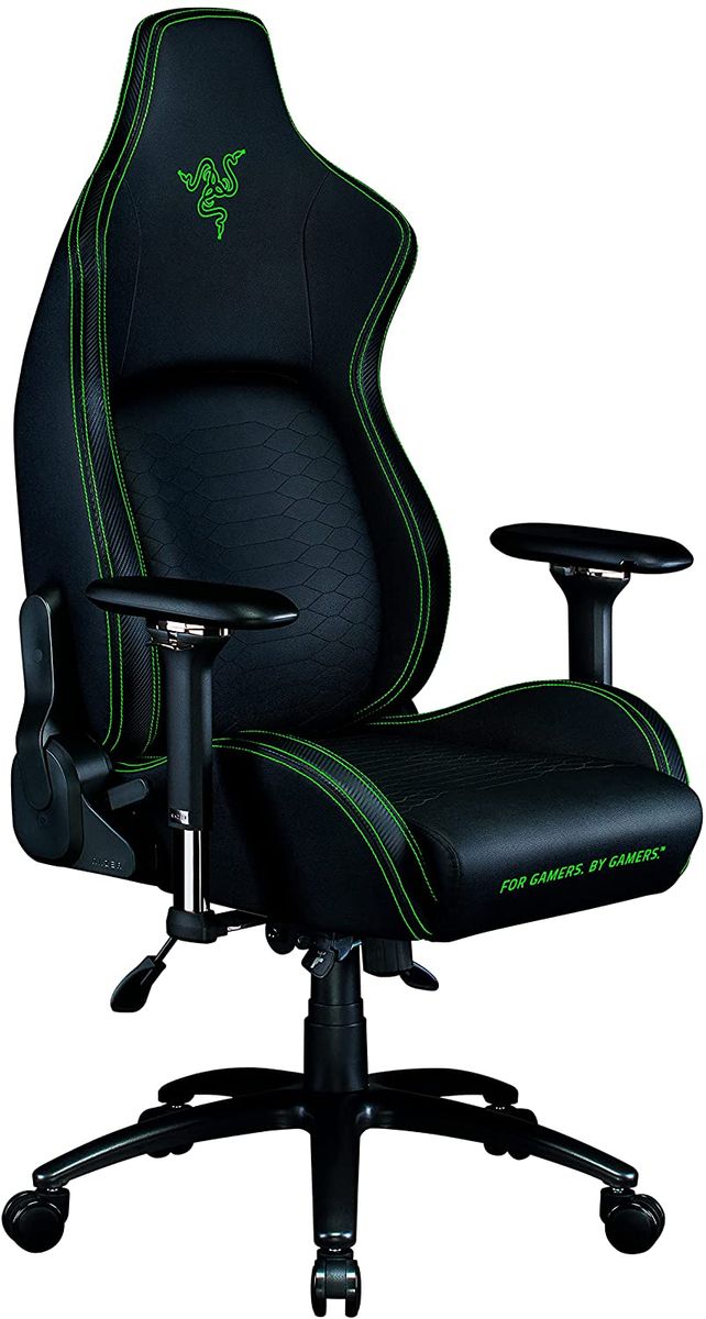 Razer Iskur Ergonomic Gaming & Office Chair PVC < 136kg Lumbar Support Headrest Black/Green