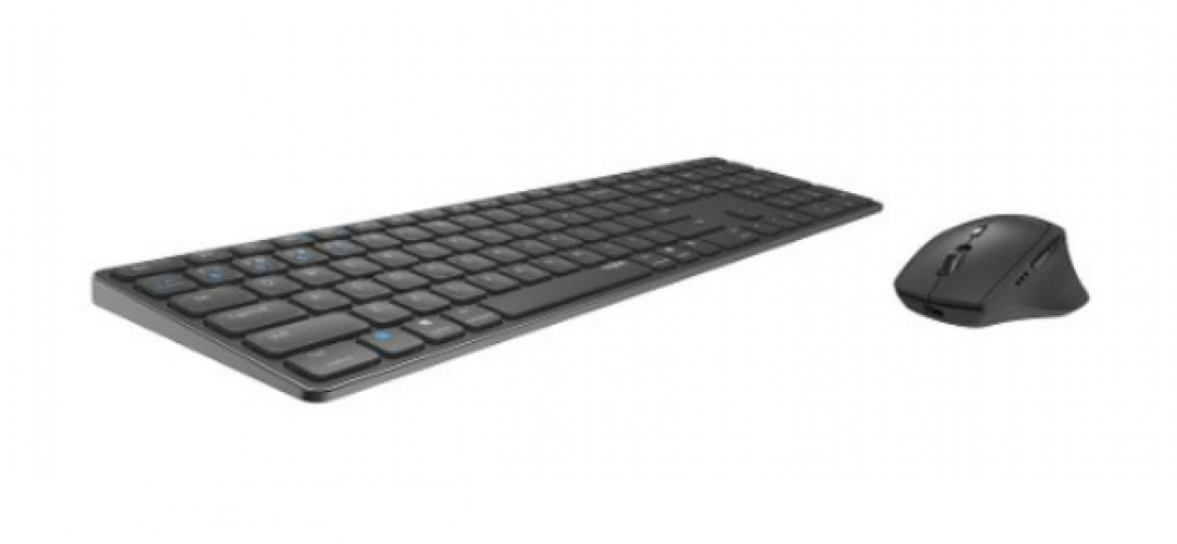 Rapoo 9800M Deskset Dual Wireless Keyboard Mouse Set 1.600 DPI Aluminium Dark Grey DE Layout