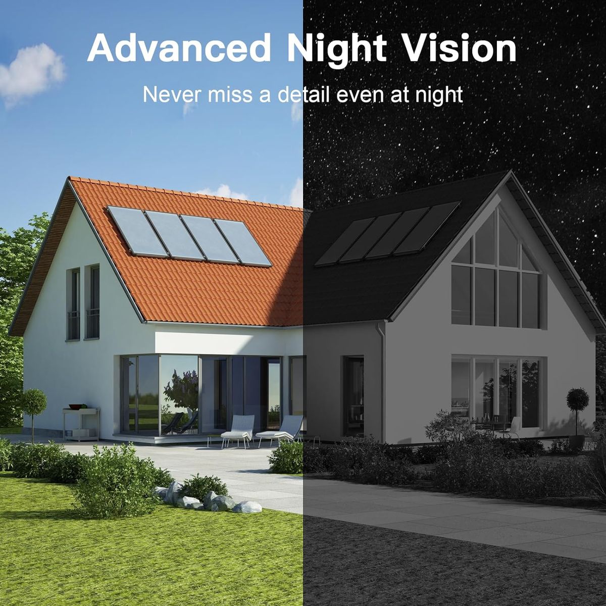 ARENTI 2K/3MP Überwachungskamera Aussen Akku mit Solar IP Kamera, WLAN Kamera Überwachung Aussen, Nachtsicht, 2-Wege-Audio, IP65 Wasserdicht Go1 mit Sp2