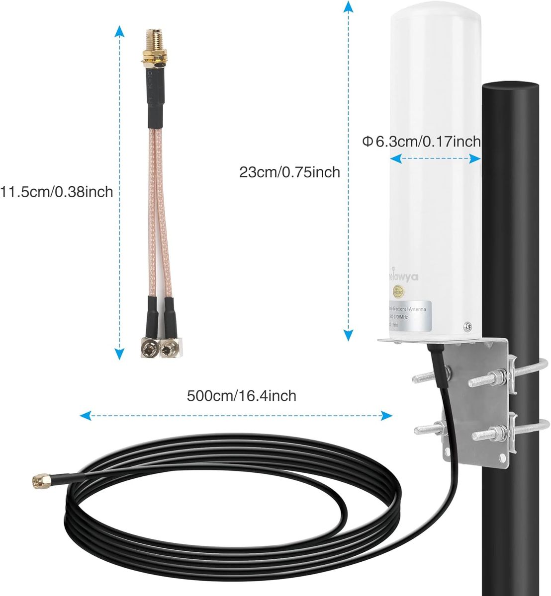 Nelawya 4G LTE Netzwerk Antenne High Gain 10-12dBi Long Range Antenne mit SMA Stecker/Dual TS9 Stecker für Netgear Nighthawk M1 MR1100