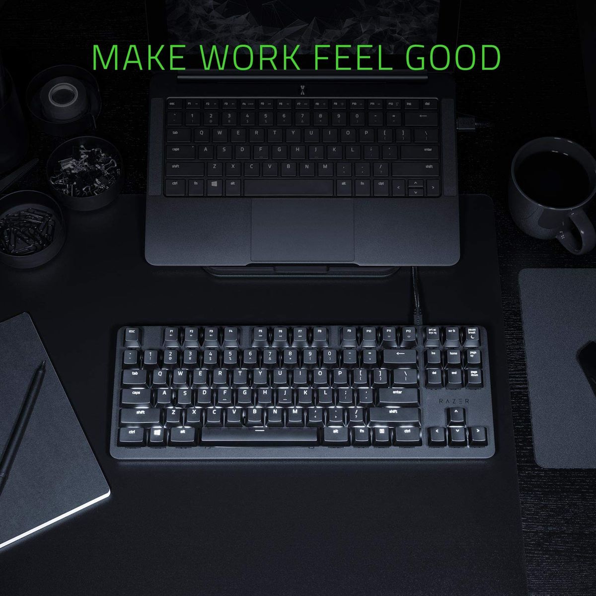 Razer BlackWidow Lite Gaming Keyboard Orange Switches TKL UK-Layout