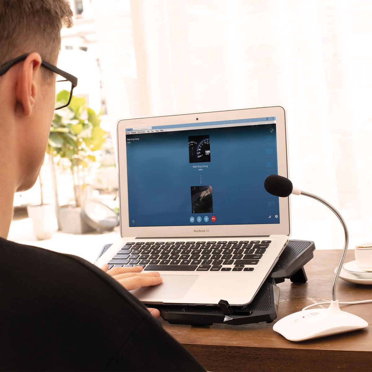 KLIM Talk Wired Standmikrofon für PC/Mac mit High Definition Audio weiß