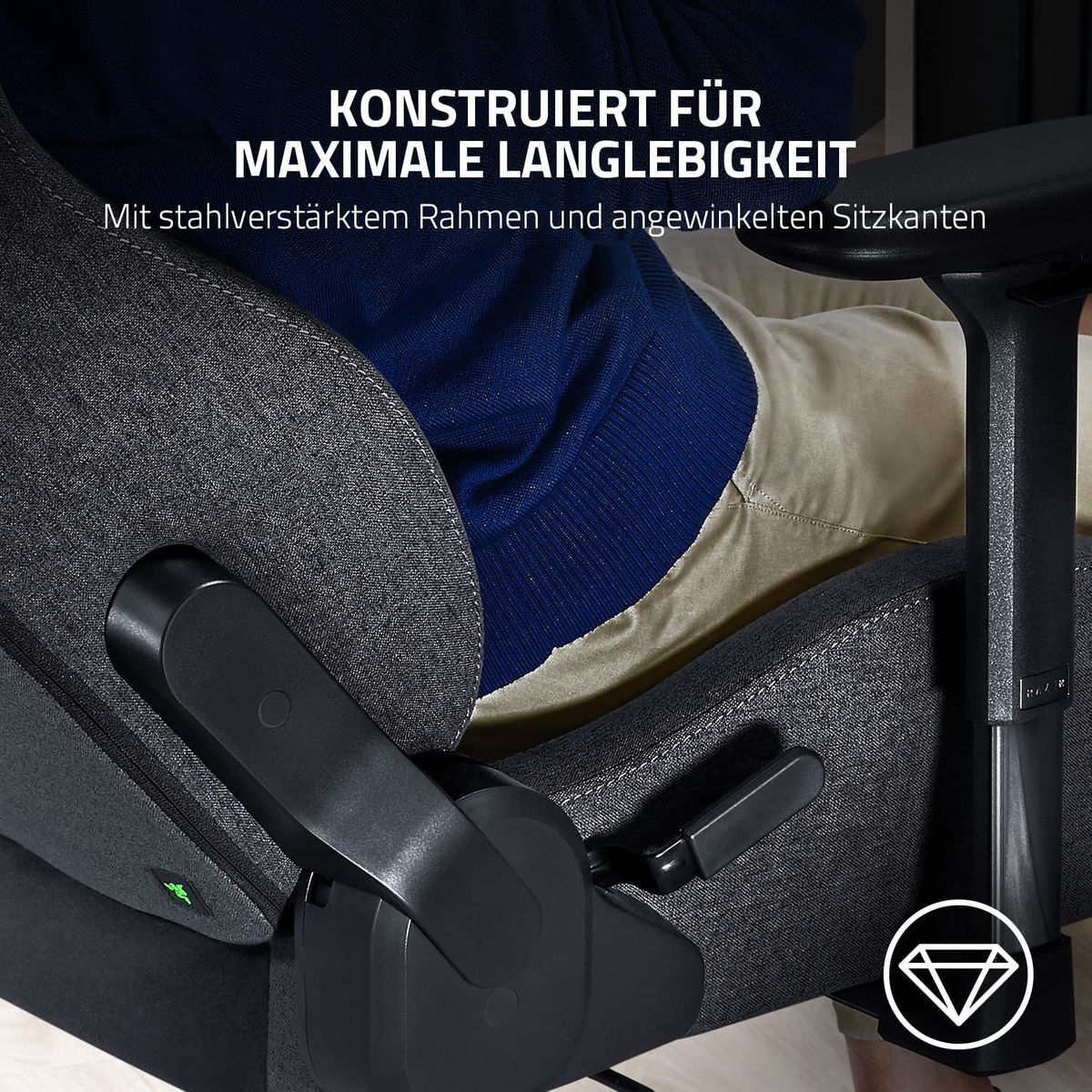 Razer Iskur XL Ergonomic Gaming & Office Chair Fabric < 180kg Lumbar Support Headrest Grey