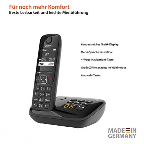 Gigaset AS690A Duo Festnetz-/Schnurlostelefon Anrufbeantworter DECT 2 Mobilteile