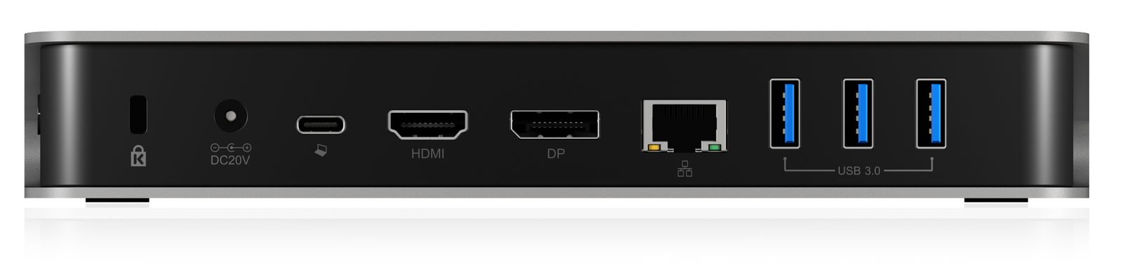 ICY BOX IB-DK2408-C Dockingstation USB Type-C, USB 3.2 Gen 1, HDMI & DisplayPort 4K@60, Gigabit LAN, Kartenleser, 100W PD, Schwarz/Silber, EU