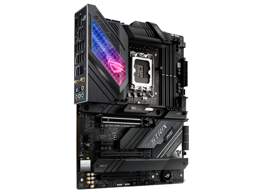 ASUS ROG STRIX Z690-E GAMING WIFI Mainboard, Intel Z690 LGA1700, ATX, DDR5, PCIe 5.0, M.2 NVMe, Wi‑Fi 6E, 2.5Gb Ethernet, Bluetooth 5.2, 7.1 Audio
