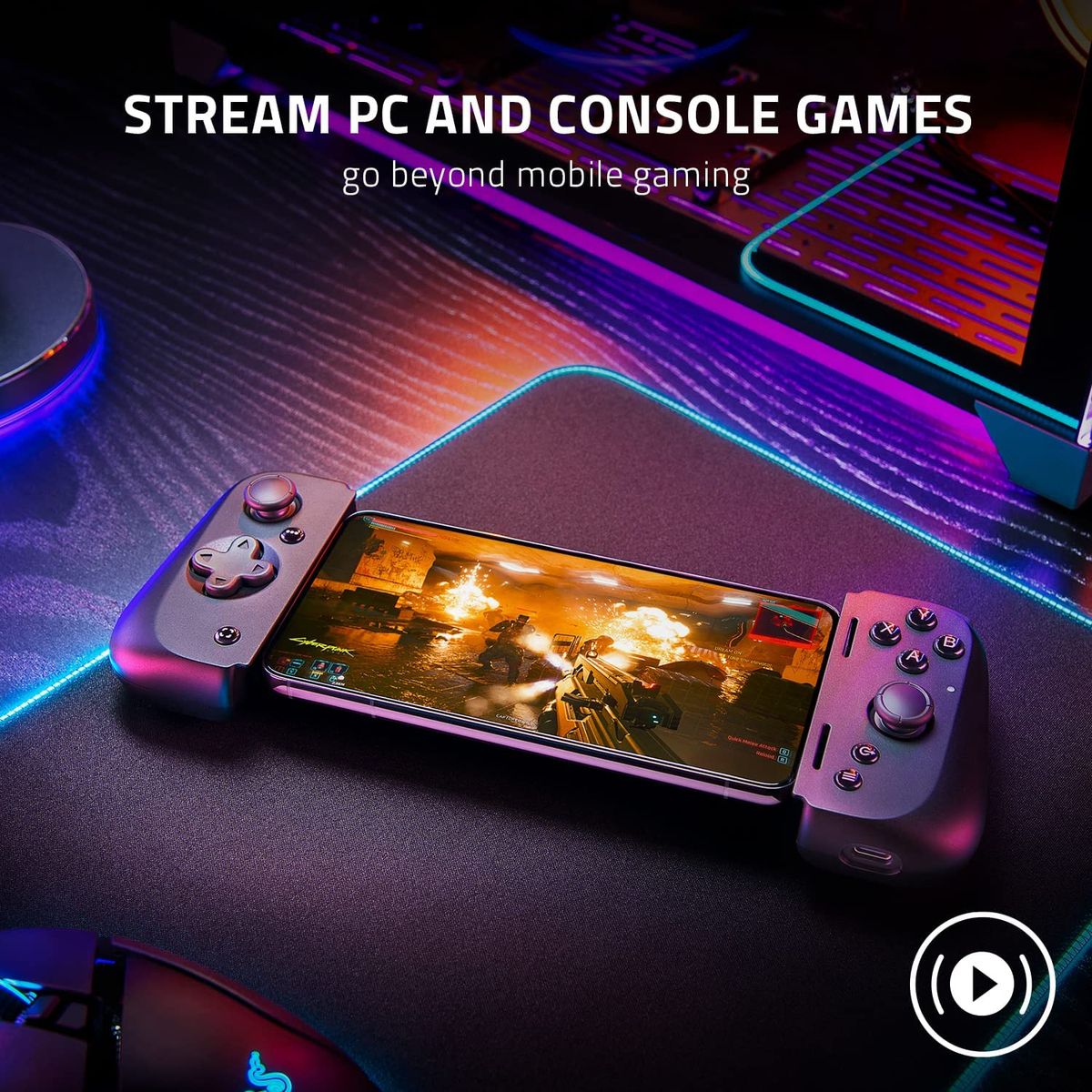 Razer Kishi V2 Mobile Gaming Controller for Android: Console Quality Controls - Universal Fit - Stream PC, Touch Screen Android Games - Customizable Triggers - Ergonomic Design