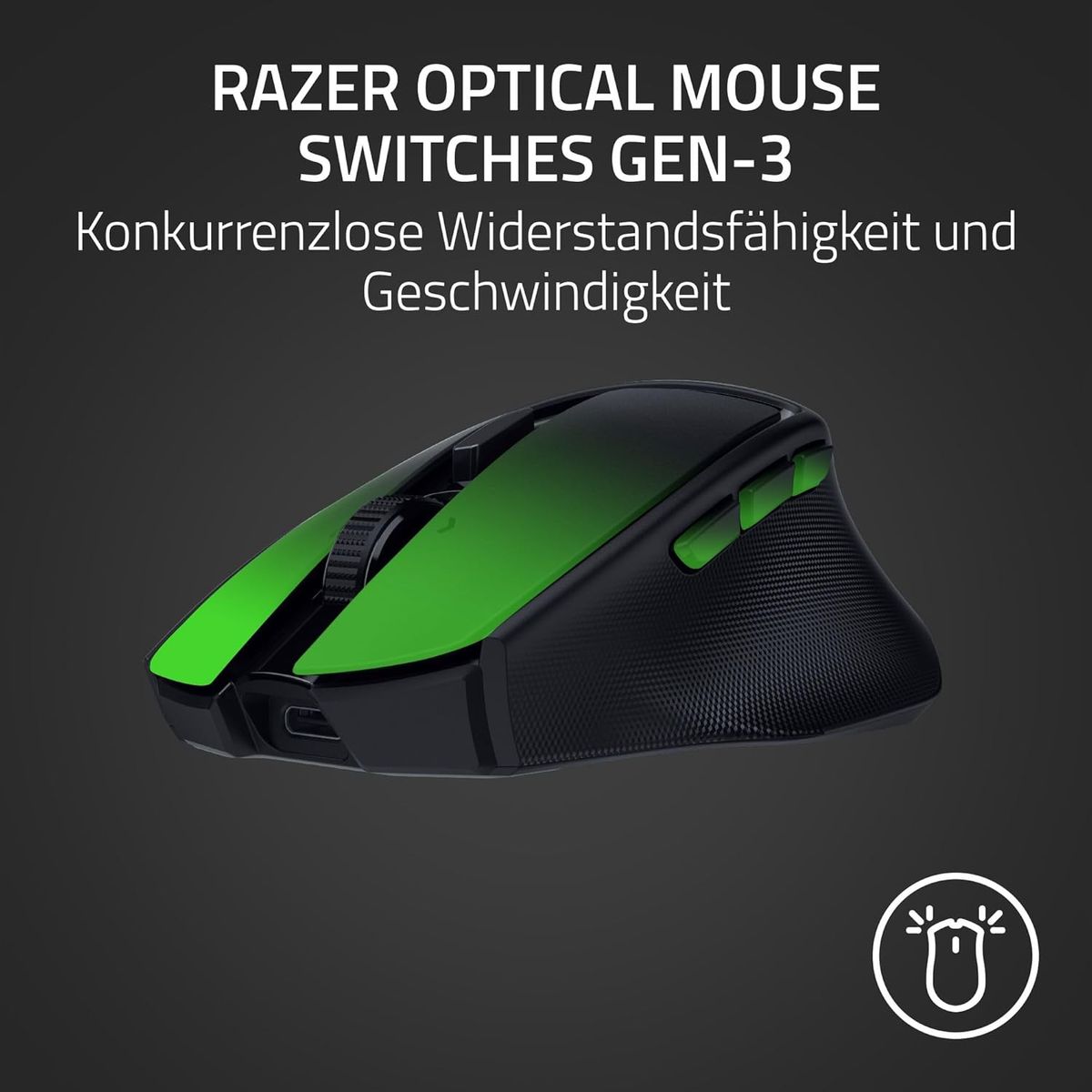Razer Basilisk Mobile - Kleine ergonomische kabellose Gaming-Maus - AI Prompt Master - Focus X 18K Sensor (Tri-Mode-Konnektivität, bis zu 105 Stunden, Mausschalter Gen-3) Schwarz