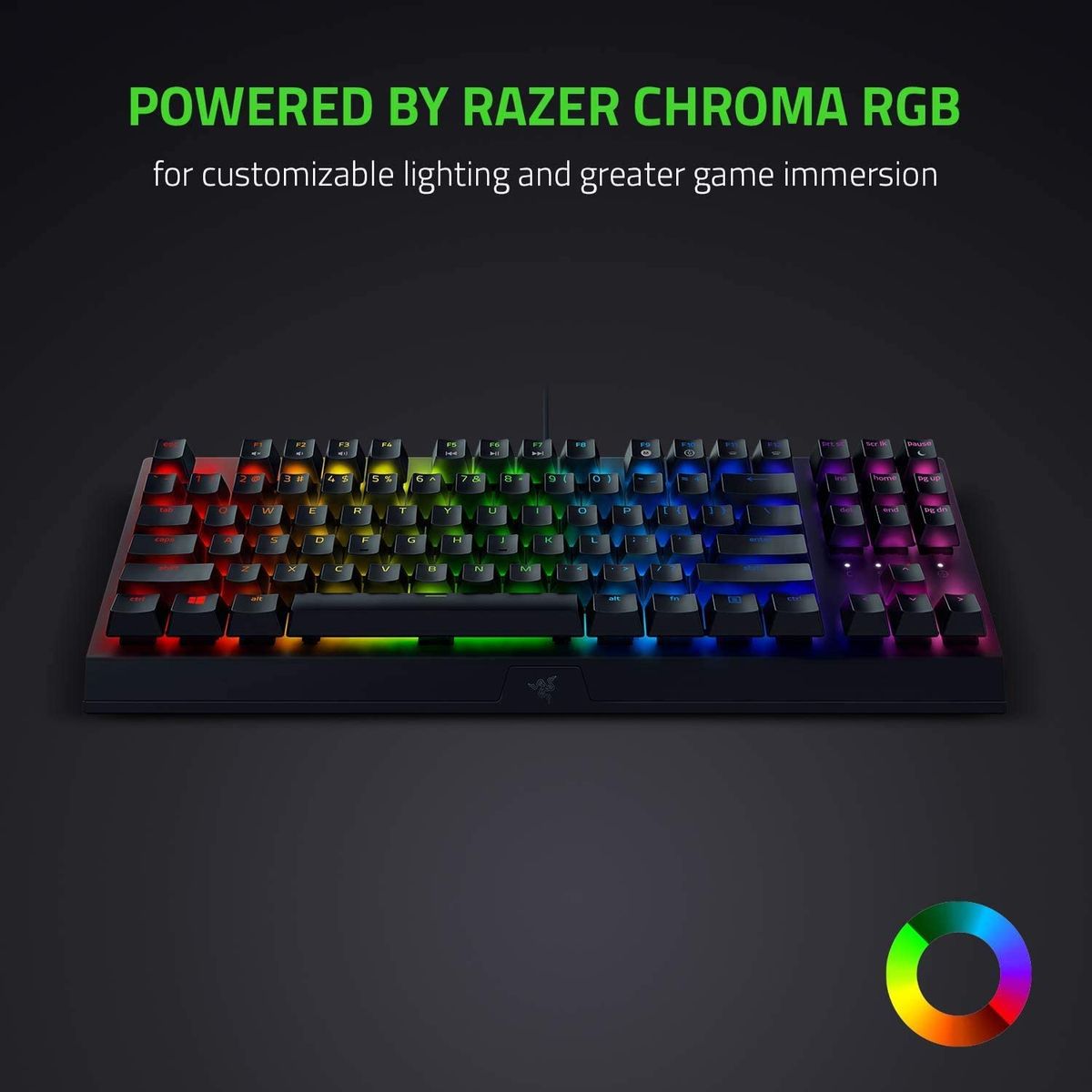 Razer BlackWidow V3 TKL Gaming Keyboard Green Switches Chroma RGB USA Layout QWERTY ISO