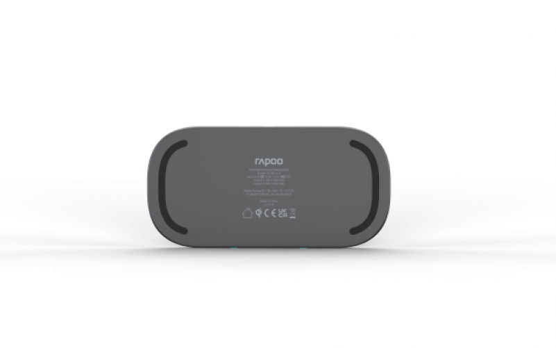 Rapoo XC260 Wireless Qi Induktionsladegerät 2x10W für Smartphone Schnellladen Überladeschutz Grau