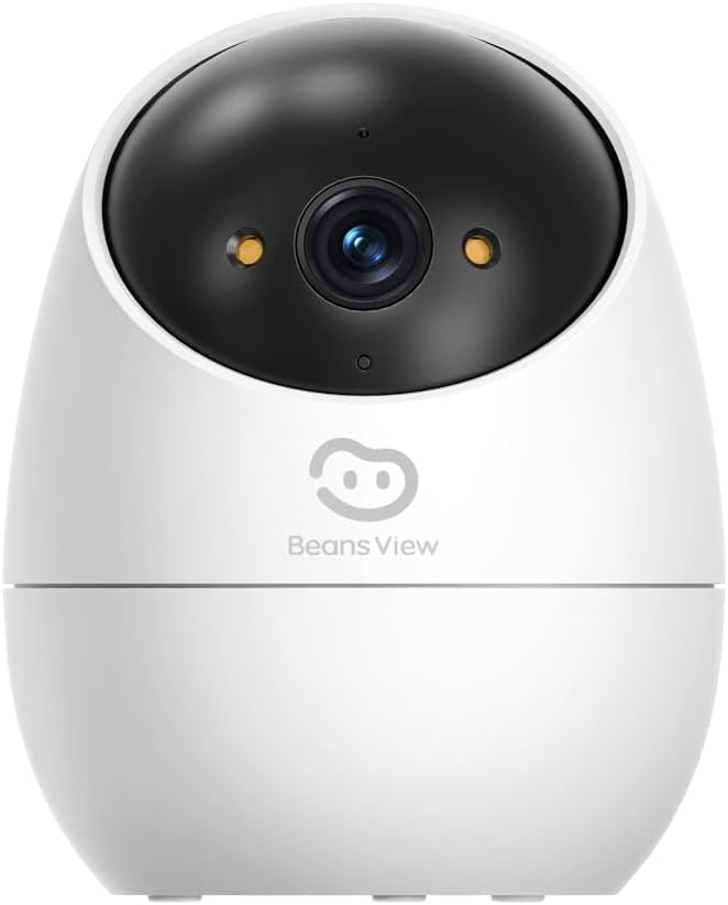 Beans View D210 3MP Indoor Sicherheitskamera, 2K PTZ (350°/70°), Farbnachtsicht, Person-/Tiererkennung & Verfolgung, SD bis 512GB, 2.4 GHz WLAN, kabelgebunden mit EU-Stecker