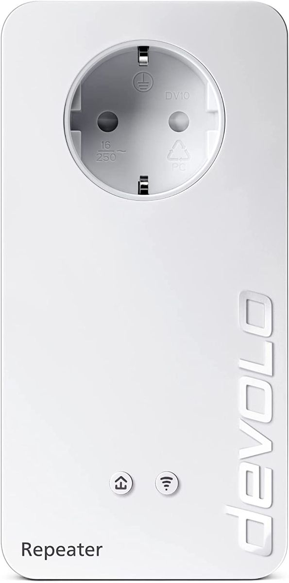 Devolo 8705 Wi-Fi Repeater+ AC Dual-WLAN-Verstärker Steckdose kompatibel allen Routern 1200 Mbit/s 2 x LAN-Ports Ap-Modus Zugangspunkt