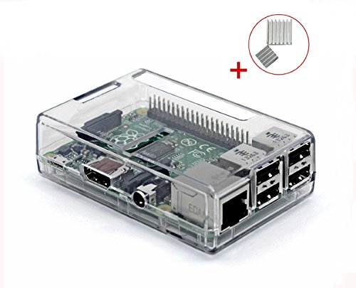 IVSO Raspberry Pi 3 Model B case - High quality PC Protective Case with 2x Heatsinks for Raspberry Pi 3 Model B, Pi 2 Model B /Pi Model B+ (Transparent)
