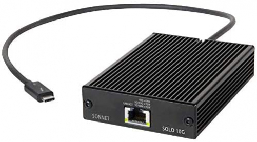 SoNNeT Technologies Solo 10 G Thunderbolt 3 to Ethernet 10 Gbase Adapter Black