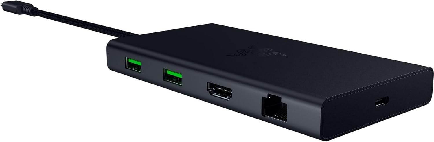 Razer USB C Dock 11-Port Reise Ladestation für Windows Mac Laptop iPad Surface Chromebook Galaxy Tab:Typ C, HDMI, Ethernet, MicroSD - 4K 60Hz Display - 85W Tablets + Mobile Fast Charge