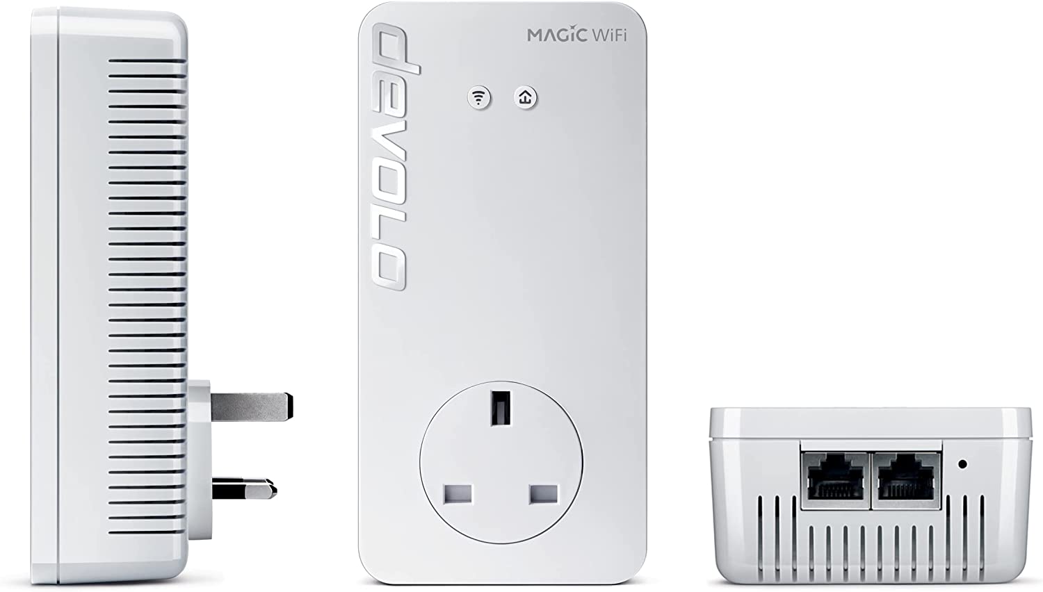 Devolo Magic 2–2400 Wi-Fi 6: Whole Home Kit | 4k/ 8k UHD Streaming | Stable Home Working (Up to 2400 Mbps powerline & 1800 Mbps Mesh WiFi 6, G.hn, 5x Gb LAN ports) MAGIC 2 - 2400 Mbps WiFi 6 Whole Home Kit