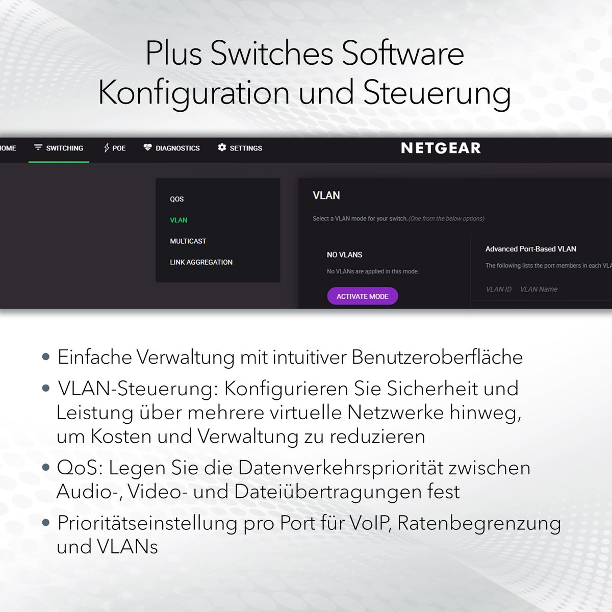 NETGEAR GS305EP PoE Switch 4 Port Gigabit Ethernet LAN Switch PoE+ 63W Plus (5 Ports Plug-and-Play, Managed Netzwerk Switch PoE, IGMP Snooping, QoS, VLAN, Lüfterloses Metallgehäuse) 5 Port | Managed | 4x PoE+ 63W